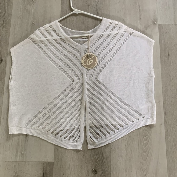 Colour 5 Power sweater jumper beige L‎ see through lightweight knit v neck linen - Picture 4 of 11